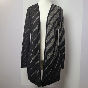 Nic + Zoe linen-blend open knit cardigan, Sz M (PTP 21.8")